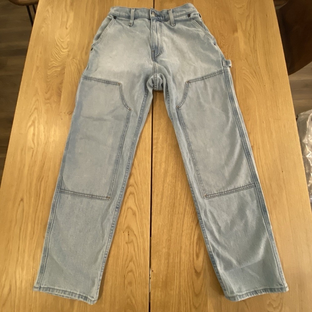 Hollister double Knee Loose Jeans Men's 30" Light wash Straight leg Y2K